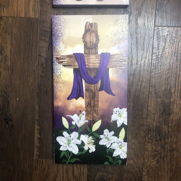 He is Risen Easter Wooden Vertical Porch Sign 8”x 48” Easter Cross New!! - Picture 4 of 8